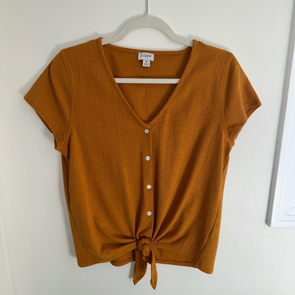 JCrew knit button tie shirt